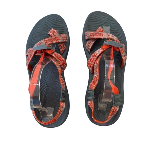 Chaco Z2 Women's Sandals Diamond Orange Silver Gray Size 11 - Picture 4 of 7